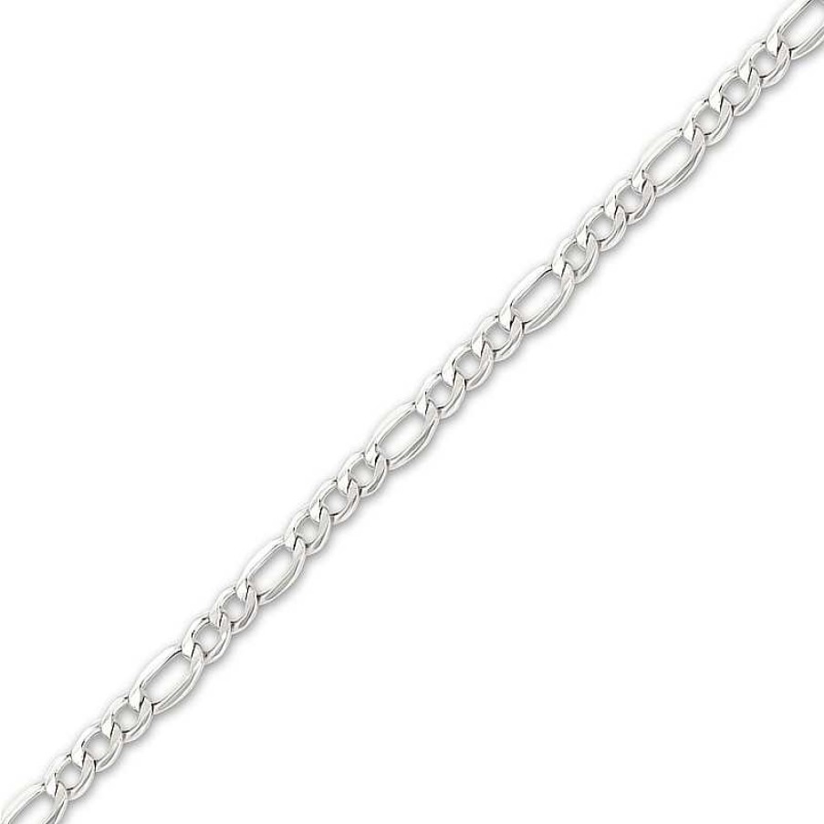 Zales Men'S 5.8Mm Figaro Chain Necklace In Hollow 14K White Gold - 22" Necklaces