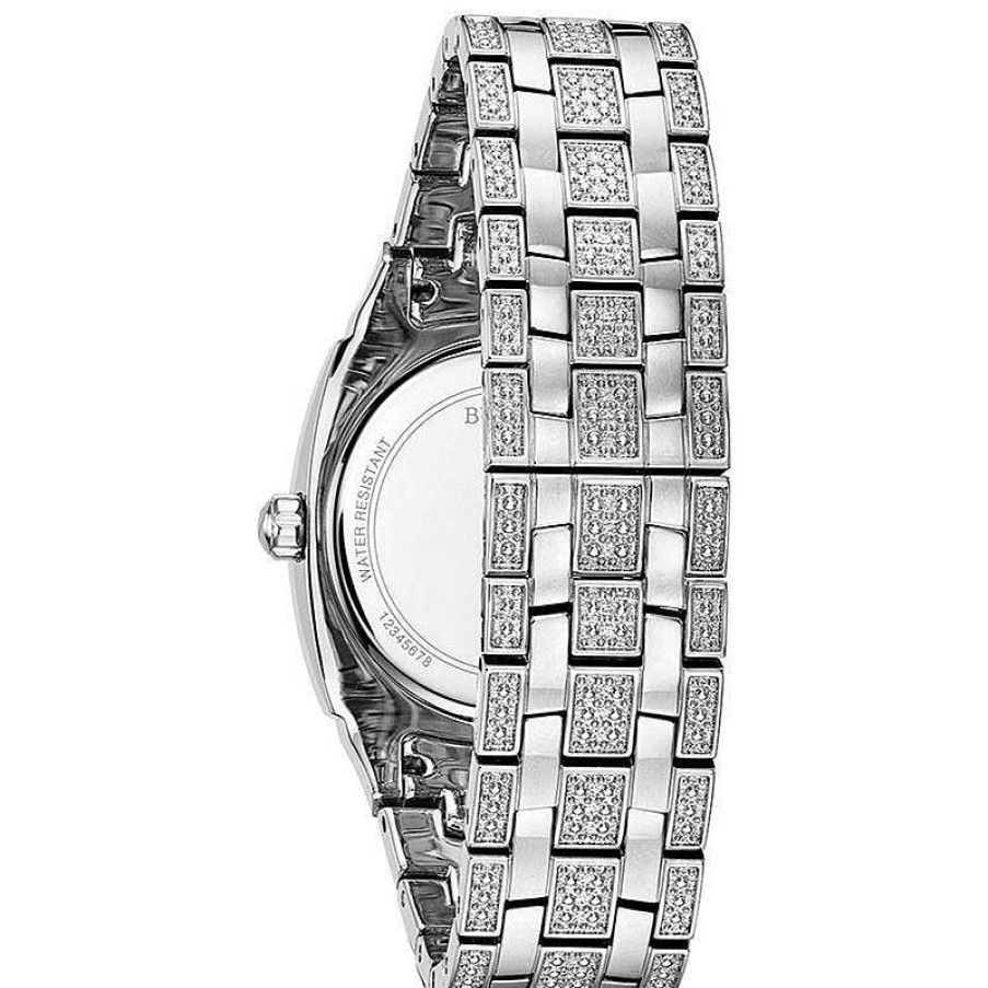 Bulova Men'S Bulova Phantom Crystal Accent Watch With Square Silver-Tone Dial (Model: 96B296) Watches