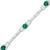 Zales Lab-Created Emerald And White Topaz Bracelet In Sterling Silver - 7.25" Bracelets