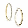 Zales Diamond Fascination Large Round Hoop Earrings In 14K Gold Earrings