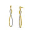 Zales 1/6 Ct. T.W. Diamond Elongated Infinity Drop Earrings In 10K Gold Earrings