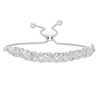 Zales 1/10 Ct. T.W. Diamond Cascading Infinity With Flowers Bolo Bracelet In Sterling Silver - 9.5" Bracelets