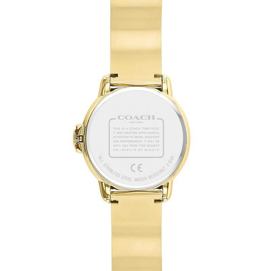 Coach Ladies' Coach Arden Gold-Tone Ip Bangle Watch With Silver-Tone Dial (Model: 14503692) Watches