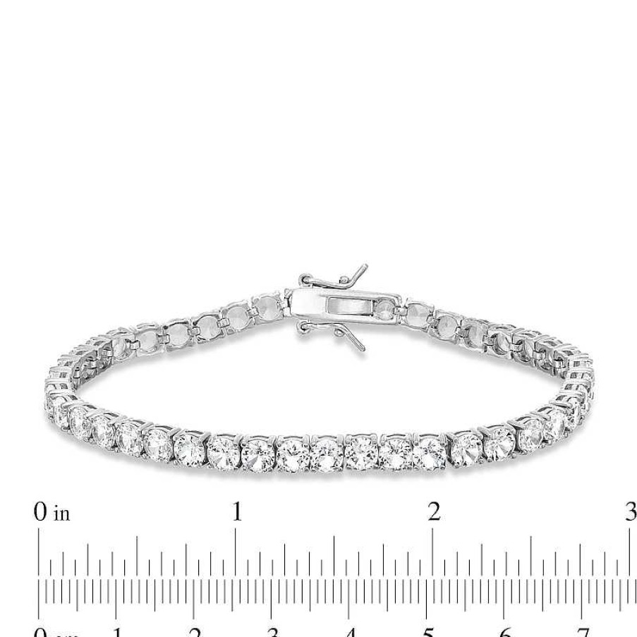 Zales White Lab-Created Sapphire Tennis Bracelet In Sterling Silver - 7.25" Bracelets