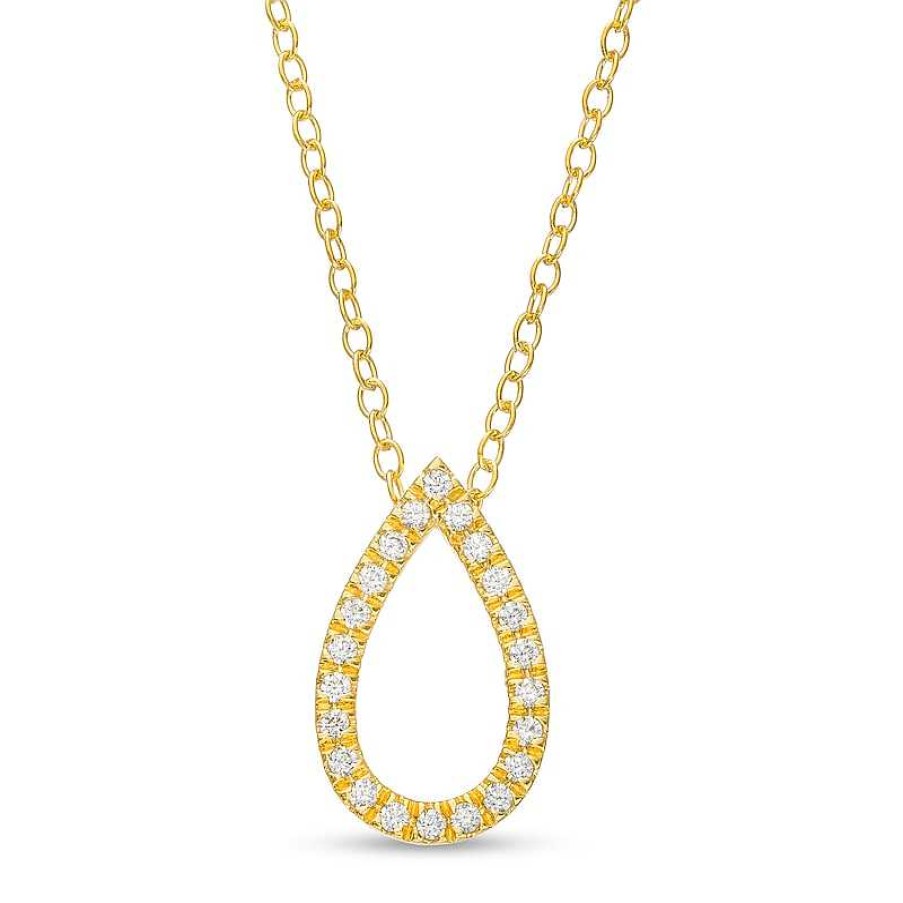 Zales Remixed Reimagined 1/6 Ct. T.W. Diamond Open Pear-Shaped Pendant In 10K Gold Necklaces