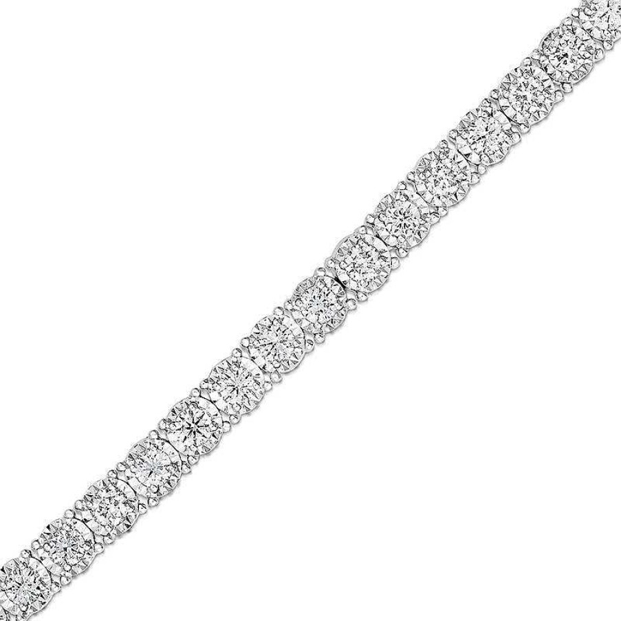 Zales 1 Ct. T.W. Diamond Tennis Bracelet In 14K White Gold Bracelets