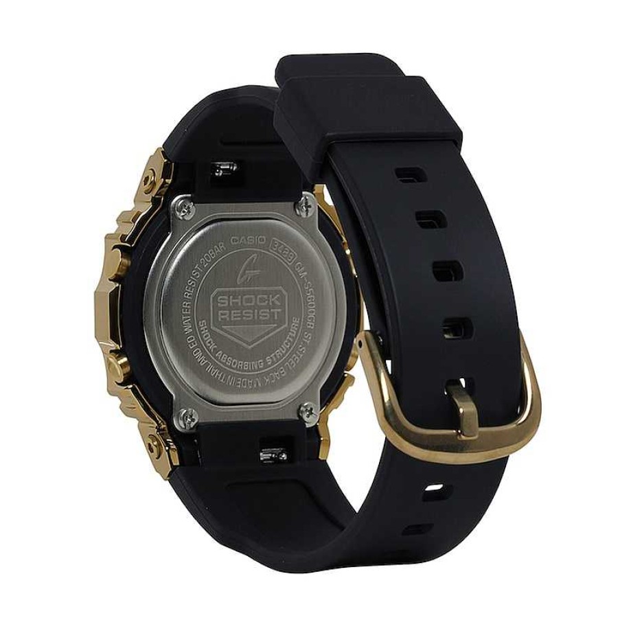 Casio G-Shock Ladies' Casio G-Shock Classic Gold-Tone Resin Strap Watch With Square Black Dial (Model: Gms5600Gb-1) Watches