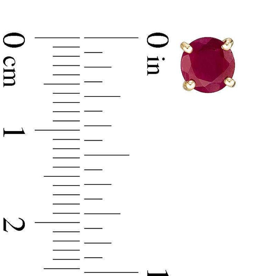 Zales 6.0Mm Ruby Solitaire Stud Earrings In 10K Gold Earrings