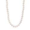 Zales 7.5 - 8.0Mm Cultured Freshwater Pearl Strand Necklace With Sterling Silver Filigree Clasp - 24" Necklaces