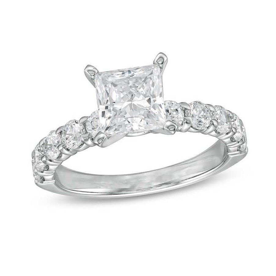 Zales 2-1/2 Ct. T.W. Princess-Cut Diamond Engagement Ring In 14K White Gold (I/I2) Rings