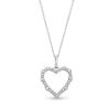 Zales 1/4 Ct. T.W. Diamond Scallop Open Heart Pendant In Sterling Silver Necklaces