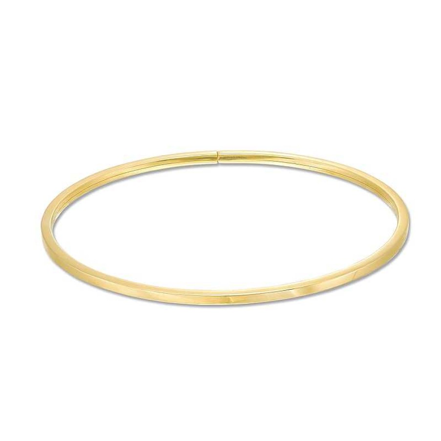 Zales Hollow 3.0Mm Flex Bangle Bracelet In 14K Gold Bracelets