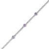 Zales Amethyst Station Bracelet In Sterling Silver Bracelets