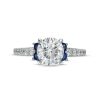 Zales True Lab-Created Diamonds By Vera Wang Love 1-3/4 Ct. T.W. Engagement Ring With Blue Sapphires In 14K White Gold (F/Vs2) Rings