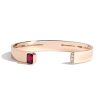 Zales Zales X Shahla 1/20 Ct. T.W. Lab-Created Diamond And Lab-Created Ruby Deco Cuff In 14K Rose Gold - 6.5" Bracelets