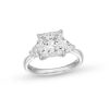 Zales 3-1/2 Ct. T.W. Princess-Cut Certified Lab-Created Diamond Three-Stone Engagement Ring In 14K White Gold (F/Vs2) Rings