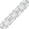 Zales Men'S 1/20 Ct. T.W. Diamond Curved Slope Rectangle Link Bracelet In Stainless Steel - 8.5" Bracelets