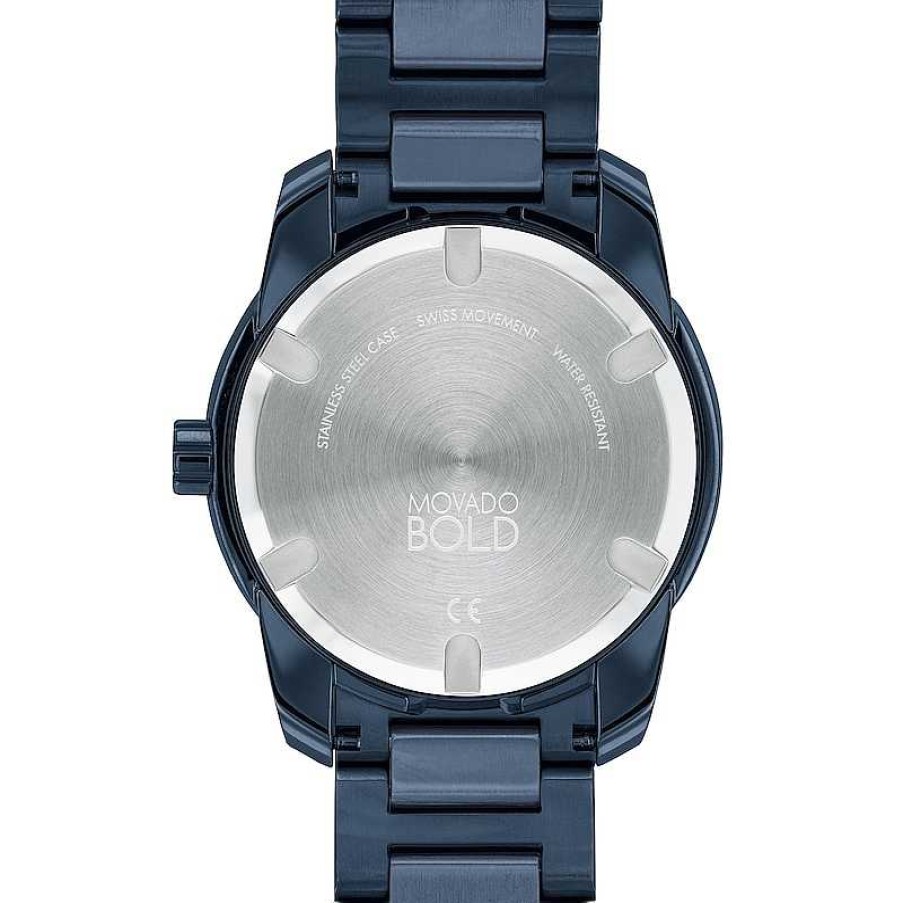 Movado Men'S Movado Bold® Verso Blue Ip Watch With Blue Dial (Model: 3600737) Watches