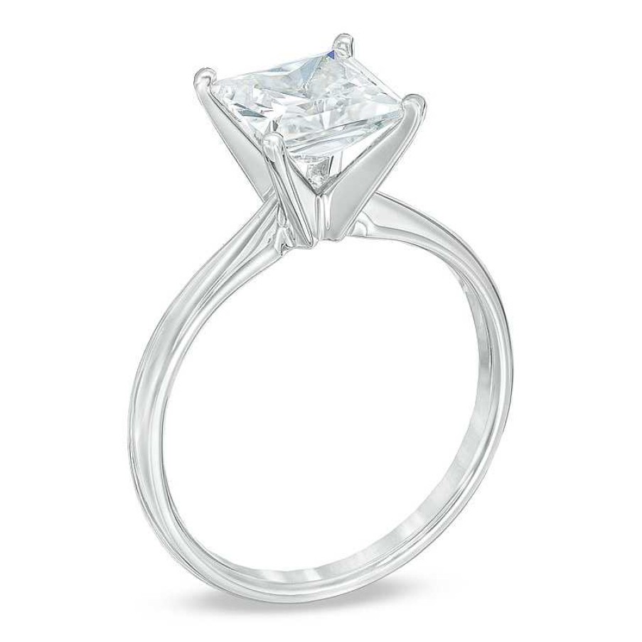 Zales 2 Ct. Certified Princess-Cut Diamond Solitaire Engagement Ring In 14K White Gold (I/I2) Rings