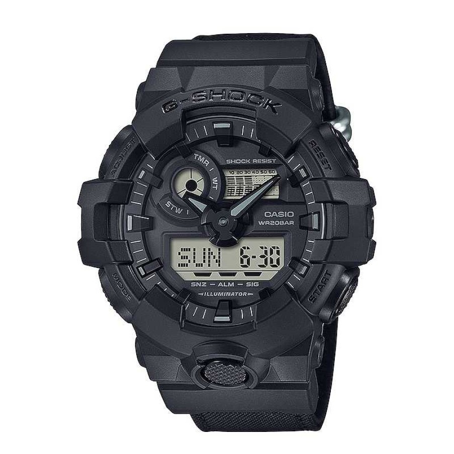 Casio Men'S Casio G-Shock Classic Analog/Digital Display Watch With Black Cordura® Nylon Band (Model Ga700Bce-1A) Watches