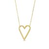 Zales Open Elongated Heart Necklace In 14K Gold - 18" Necklaces