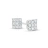 Zales 1/4 Ct. T.W. Princess-Cut Multi-Diamond Stud Earrings In 10K White Gold Earrings