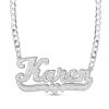 Zales 1/15 Ct. T.W. Diamond Underlined Name Necklace In Sterling Silver (1 Line) Necklaces