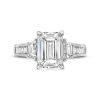 Zales 4 Ct. T.W. Emerald And Trapezoid-Cut Certified Lab-Created Diamond Engagement Ring In 14K White Gold (F/Vs2) Rings