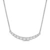 Zales 3/4 Ct. T.W. Diamond Graduated Curved Bar Necklace In 10K White Gold Necklaces