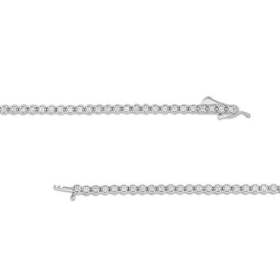 Zales 3 Ct. T.W. Certified Lab-Created Diamond Tennis Necklace In 10K White Gold (I/I1) Necklaces