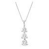 Zales 1 Ct. T.W. Diamond Linear Three Stone Drop Pendant In 14K White Gold Necklaces