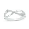 Zales 1/20 Ct. T.W. Diamond Crossover Arrow Ring In Sterling Silver Rings