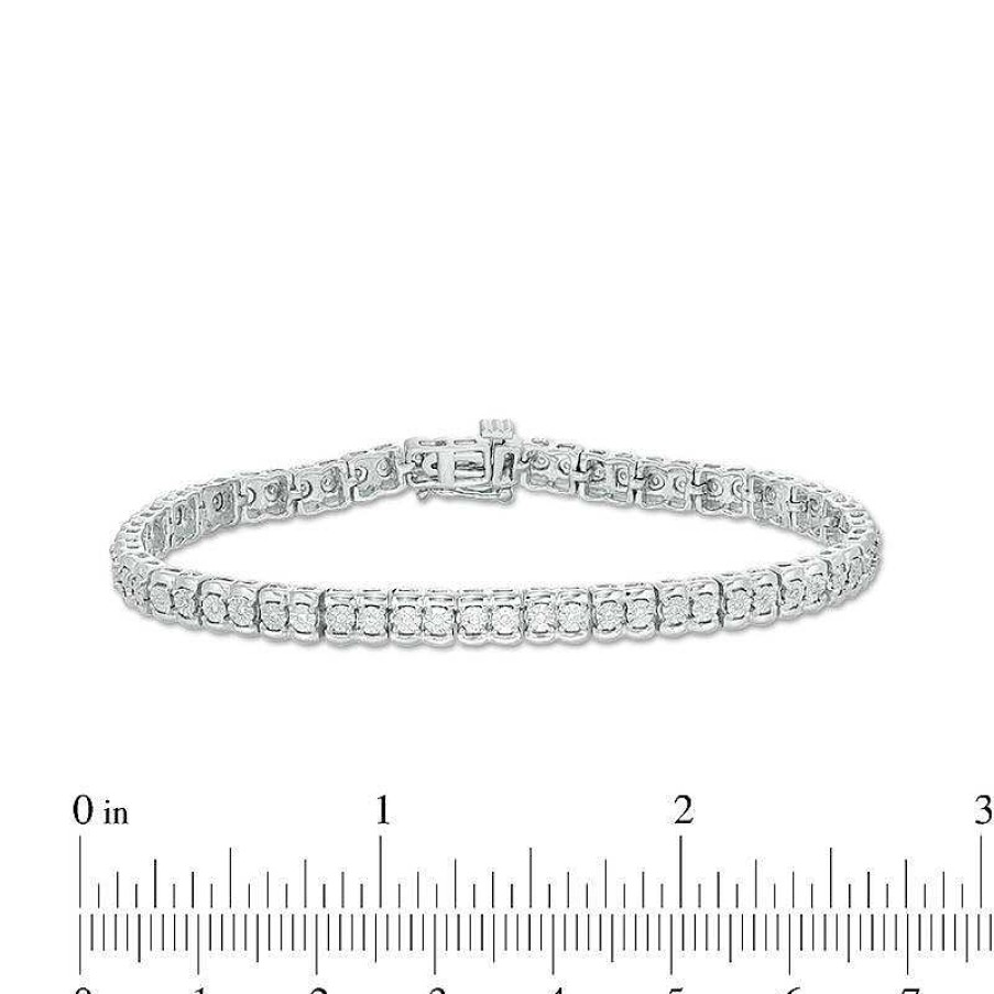 Zales 1/4 Ct. T.W. Diamond Tennis Bracelet In Sterling Silver - 7.25" Bracelets