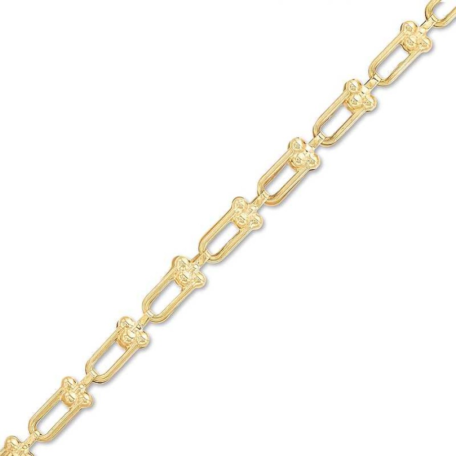 Zales Stirrup Link Bracelet In Hollow 10K Gold - 7.5" Bracelets