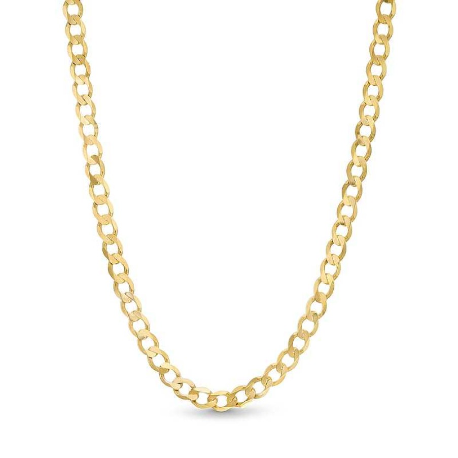 Zales 5.0Mm Diamond-Cut Curb Chain Necklace In Solid 10K Gold - 22" Necklaces