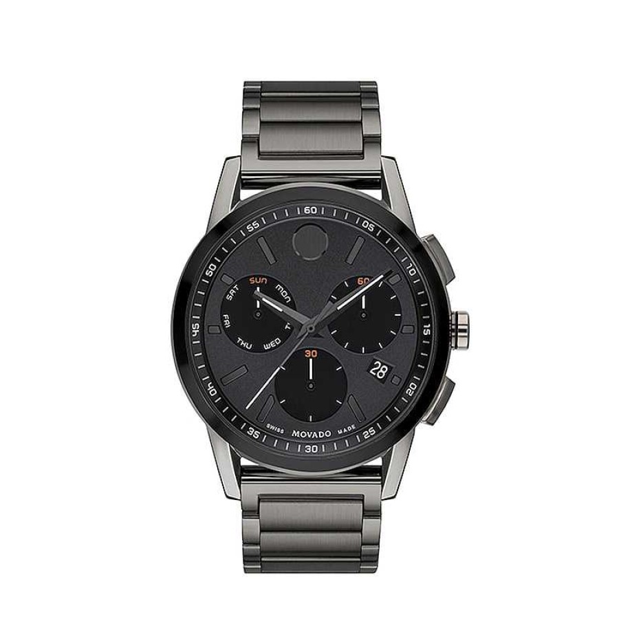 Movado Men'S Movado Museum® Sport Two-Tone Pvd Chronograph Watch With Black Dial (Model: 0607558) Watches