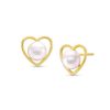 Zales 6.0-6.5Mm Cultured Freshwater Pearl Heart Wire Stud Earrings In 10K Gold Earrings