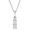 Zales 1/2 Ct. T.W. Certified Lab-Created Diamond Graduated Three Stone Pendant In 14K White Gold (F/Si2) Necklaces