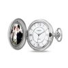 Zales Men'S Engravable Pocket Watch With White Dial (1 Line) (Model: Bpw-837-R) Watches