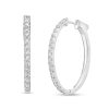 Zales 2 Ct. T.W. Diamond Oval Hoop Earrings In 14K White Gold Earrings