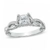 Zales 1 Ct. T.W. Princess-Cut Diamond Twist Shank Engagement Ring In 14K White Gold (J/I3) Rings