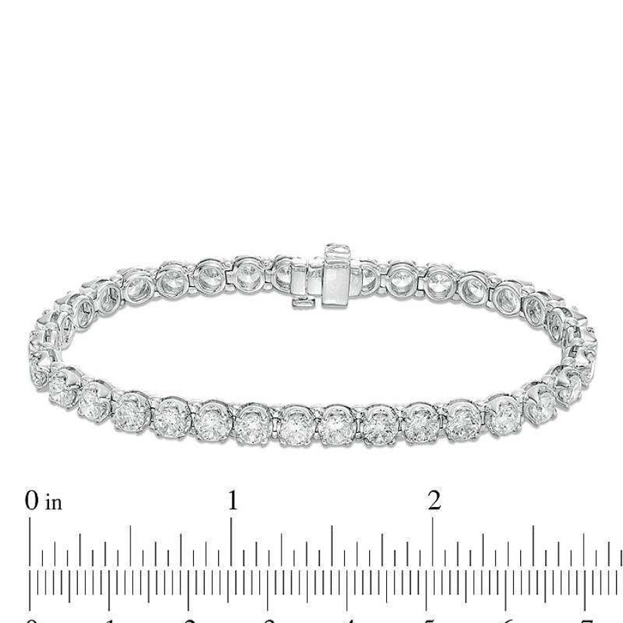 Zales 8 Ct. T.W. Diamond Tulip Tennis Bracelet In 10K White Gold Bracelets