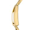 Fossil Ladies' Fossil Harwell Gold-Tone Ip D-Link Watch With Rectangular Silver Sunray Dial (Model: Es5327) Watches