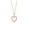 Zales Pink Sapphire And Diamond Accent Heart Outline Pendant In 10K Gold Necklaces