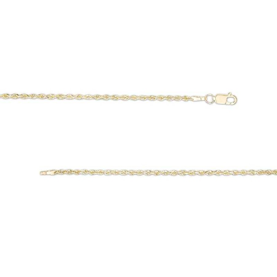 Zales 1.5Mm Diamond-Cut Glitter Rope Chain Necklace In 10K Gold - 18" Necklaces