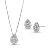 Zales 3/8 Ct. T.W. Lab-Created Diamond Drop Pendant And Earrings Set In 10K White Gold Earrings