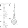 Zales 6.0Mm Cushion-Cut Lab-Created Opal And White Sapphire Cascading Open Flame Drop Earrings In Sterling Silver Earrings