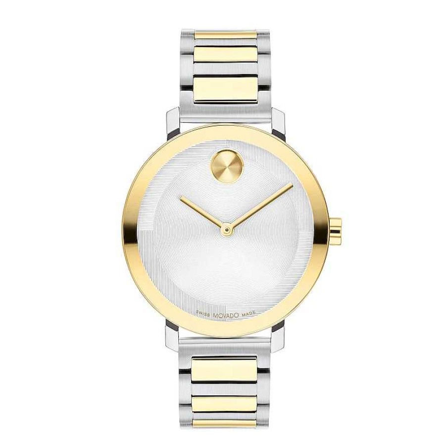 Movado Ladies' Movado Bold® Evolution Two-Tone Ip Watch With Textured Tonal Silver-Tone Dial (Model: 3601105) Watches