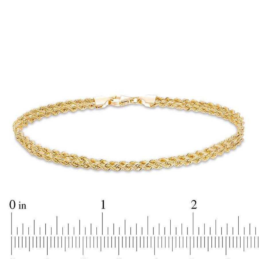 Zales Made In Italy 4.2Mm Double Rope Chain Bracelet In 14K Gold - 7.5" Bracelets