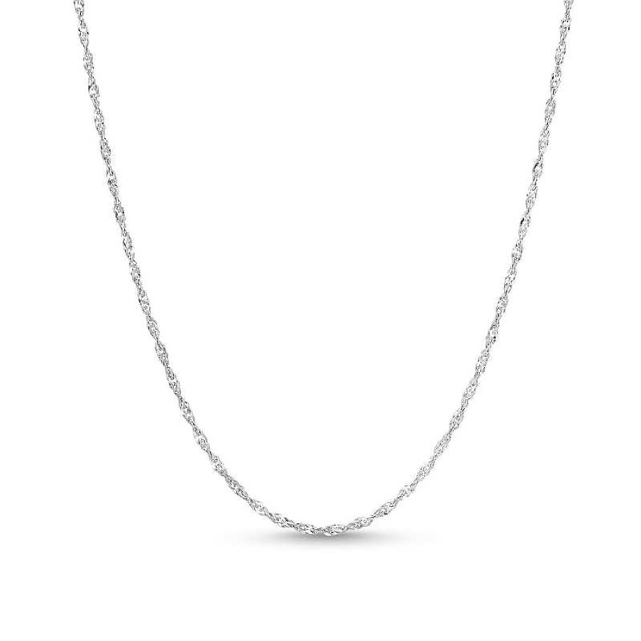 Zales 1.25Mm Singapore Chain Necklace In Solid 14K White Gold - 20" Necklaces